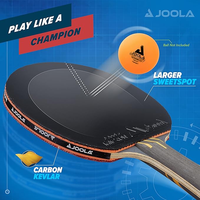 JOOLA Infinity Overdrive - Professional Performance Ping Pong Paddle with Carbon Kevlar Technology - Black Rubber on Both Sides - Competition Table Tennis Racket for Advanced Training - Extreme Speed