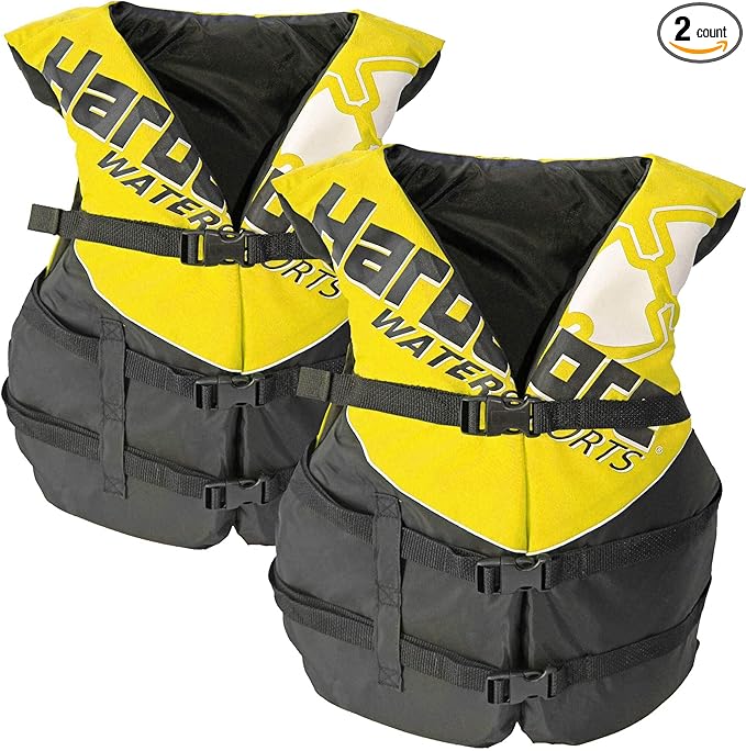 2 Pack Hardcore Coast Guard Type III PFD for Adults; Life Jacket Paddle Vest for Adults; Life Vest Flotation Device; Jet ski, Wakeboard, Kayak; Extra Life Jacket for Pontoon Boat
