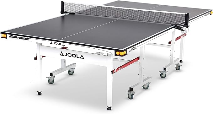 JOOLA Rally TL Professional MDF Indoor Ping Pong Table w/Quick Clamp Table Tennis Net & Post Set - 10 Minute Easy Assembly - Corner Ball Holders - Tournament Quality - Includes Playback Mode