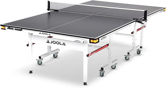 JOOLA Rally TL Professional MDF Indoor Ping Pong Table w/Quick Clamp Table Tennis Net & Post Set - 10 Minute Easy Assembly - Corner Ball Holders - Tournament Quality - Includes Playback Mode