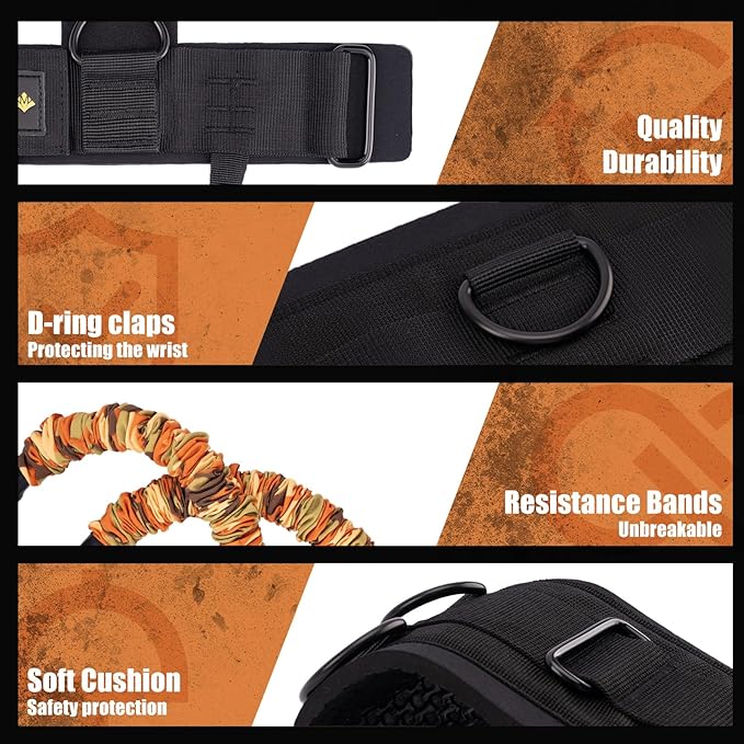 MANUEKLEAR Shadow Boxing Resistance Bands for MMA and Martial Arts, Three Resistance Levels of Full Body Resistance Bands for Boxing Fitness to Enhance Speed and Power