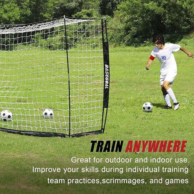 Soccer Goal,Soccer Net,Soccer Goals for Backyard,with Bow Frame,Collapsible Metal Base and Agility Ladder