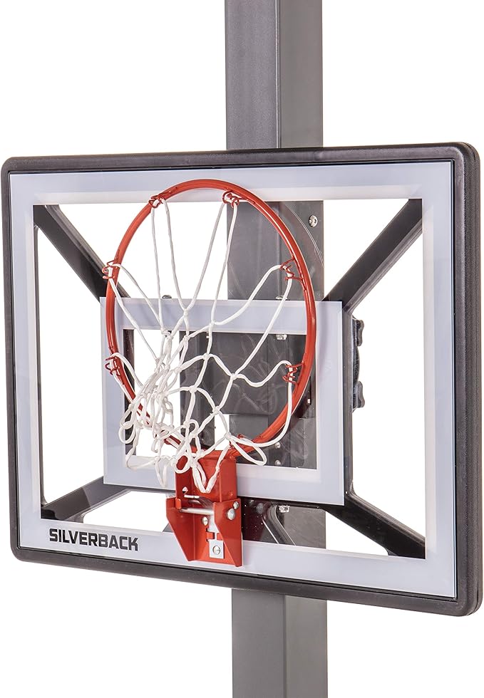Silverback Junior Youth 33" Basketball Hoop with Lock ‘n Rock Mounting Technology Mounts to Round and Vertical Poles, Black (B8410W)