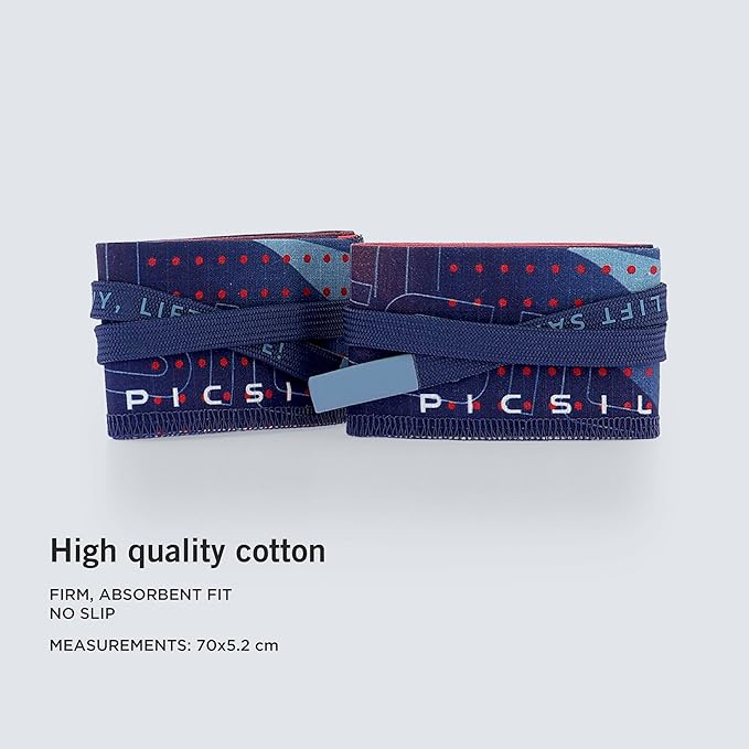 PICSIL Adjustable Wrist Support, Premium Fabric Weightlifting and Yoga Sweat Bands for Gym, for Women and Men, 1 Pair