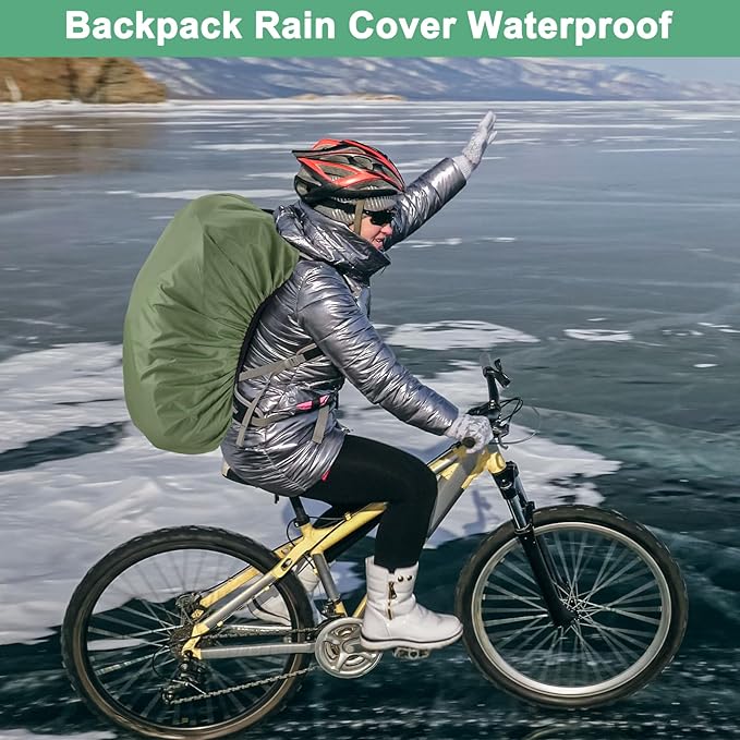 Waterproof Backpack Rain Cover Waterproof Backpack Cover, Bag Rain Cover with A Vertical Reflective Strap for Hiking/Biking/Camping/Outdoor Traveling