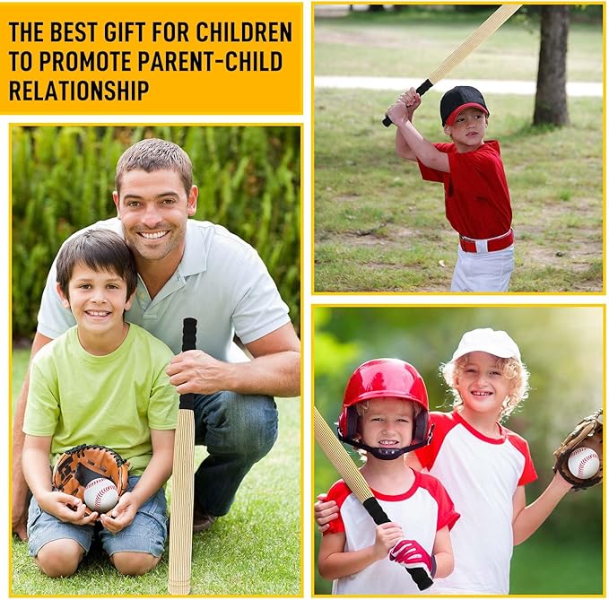 13 Pieces Kids Foam Baseball Bat and Ball Set Includes 3 Pcs 27'' Safe T Ball Bat with 9 Pcs Soft Baseballs 1 Storage Bag for Hitting Indoor Outdoor Sport Gift Playing Game (Classic)