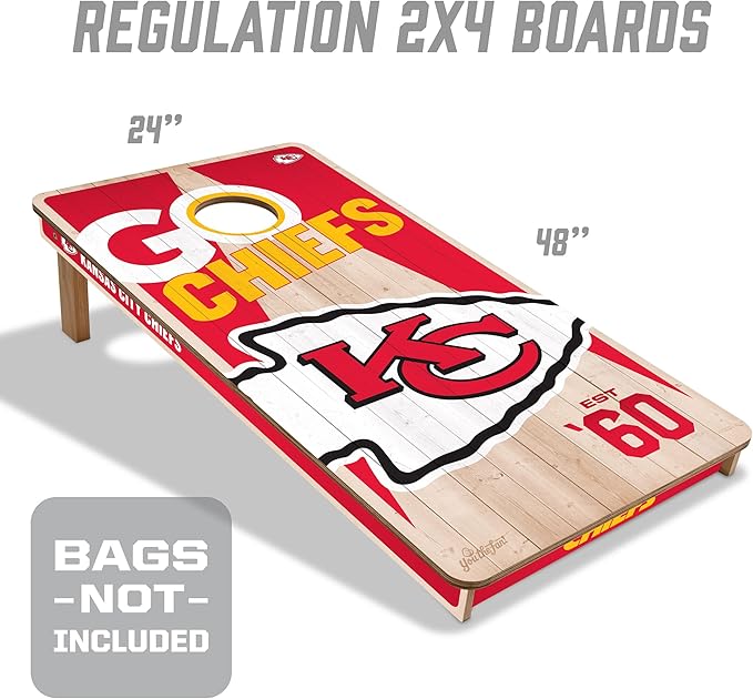YouTheFan NFL 2’ x 4’ Professional Wood Cornhole Game