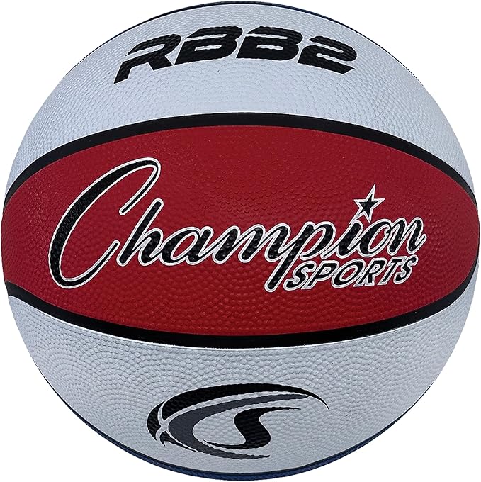 Champion Sports Rubber Basketballs – Heavy Duty Pro-Style, Indoor/Outdoor Use, Premium Basketball Equipment for Physical Education, Various Sizes & Colors (Size 3, 5, 6, 7)