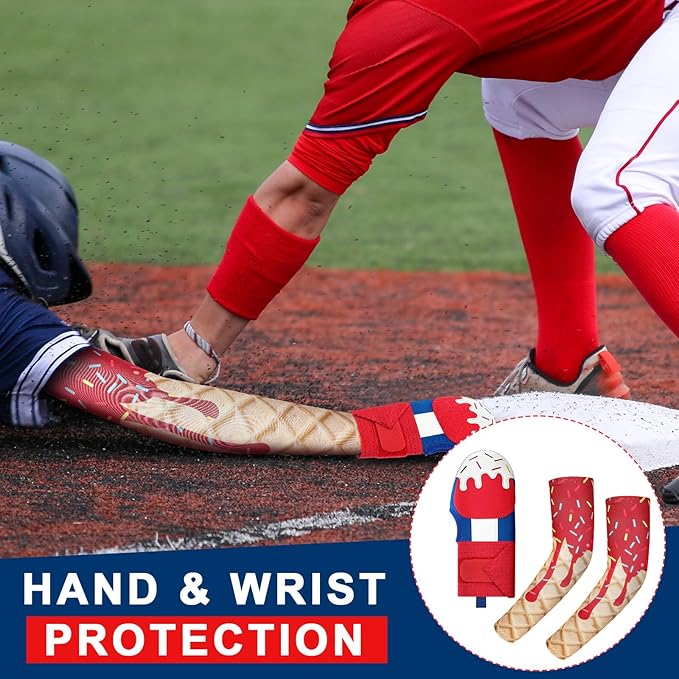 Sliding Mitt Gloves with Arm Sleeves Adjustable Baseball Sliding Mitt Youth Adult Protective Shield for Softball