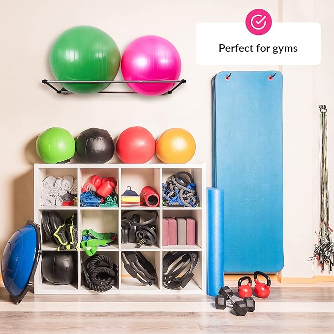 Exercise Ball Holder | Organize Your Space | Wall Mounted Rack | Yoga Ball Holder | Exercise Wall Mount | Fitness Therapy & Stability Rack | For Gyms, Studios, Home Gyms