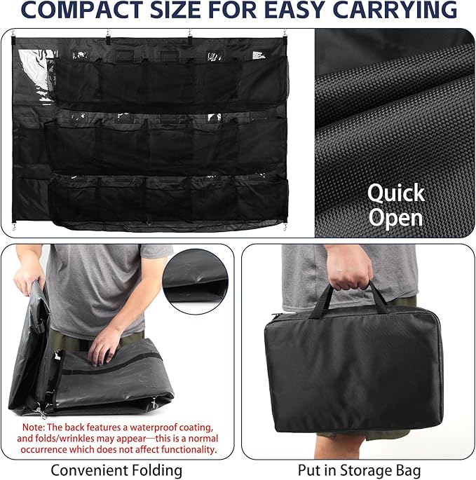 Baseball Dugout Organizer, Hanging Helmet Bag for 15 Players Baseball Softball Team, Helmet Organizer for Dugout Fence Garage, Organize Baseball Equipment, Helmets, Gloves, Bats, Balls