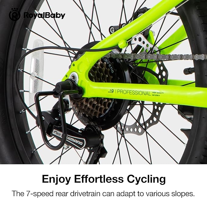 RoyalBaby Kids Mountain Bike for Boys and Girls, Ultra-Light Aluminum 20-24 Inch Wheel Bicycle for 6-14 Years Old Children, 7/21-Speeds Drivetrain