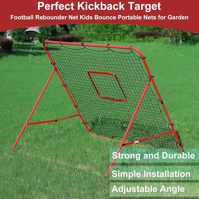 Soccer Rebounder Net - Portable Bounce Back Trainer for Soccer, Baseball, Softball & Lacrosse | Adjustable Practice Target Pitchback Net for Backyard Training Equipment Gift for Kids & Adults
