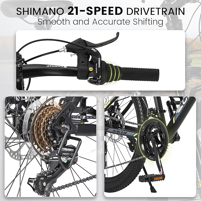 24/26/27.5 Inch Wheels Mountain Bike Shimano 21 Speeds with Mechanical Disc Brakes Aluminum/High-Carbon Steel Frame Suspension MTB Bikes Mountain Bicycle for Adult & Teenagers