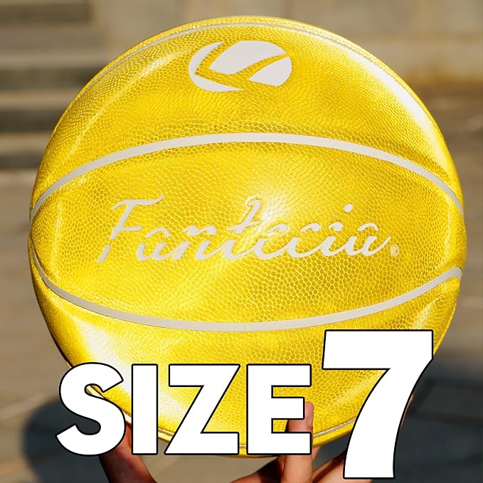 Reflective Basketball Ball, Training Basketball Size 7 with Pump, Indoor Outdoor Basketball