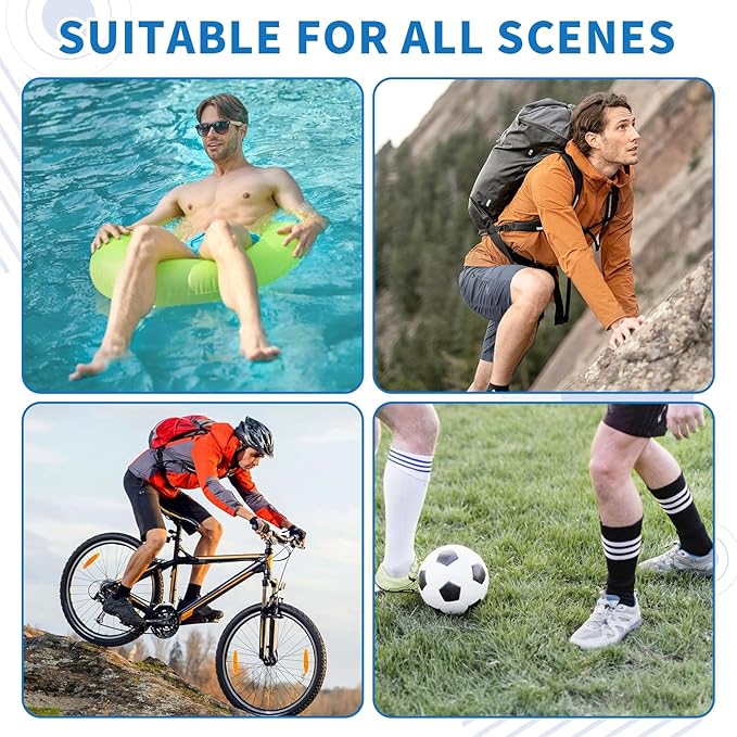 10PCS Kinesiology Tape for Knees, Kinesiology Tape Precut Strips for Knee Support & Stability, Waterproof Breathable Elastic Sports Tape for Pain Relief, Athletic Tape for Muscle & Joint, Blue
