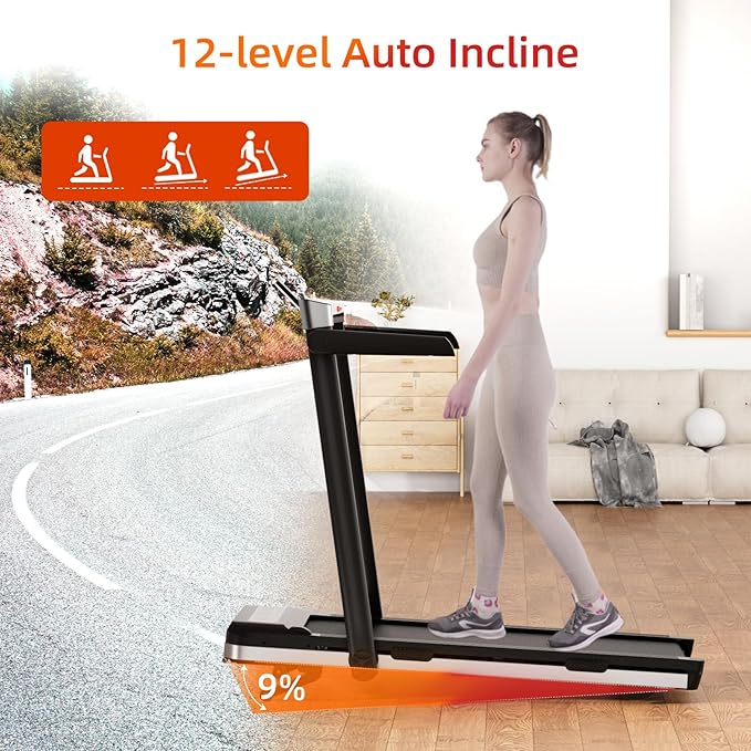 Walking Pad Treadmill with Handle Bar 3-in-1 Foldable Treadmills for Small Space 300 LBS Capacity, 3.0HP Portable Under Desk Treadmill for Home Office with LED Display Remote APP Control