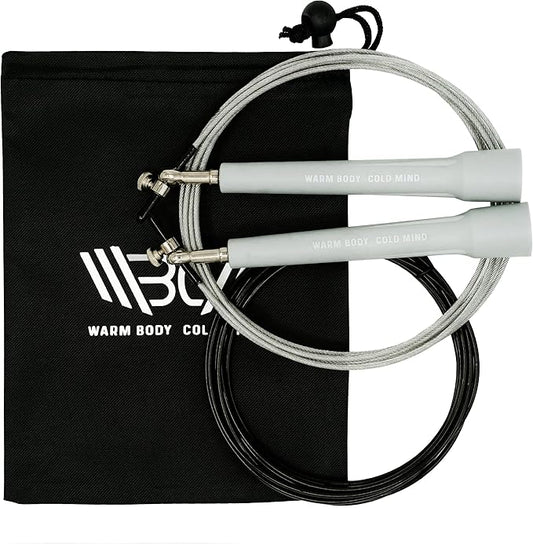 WARM BODY COLD MIND Adjustable Jump Rope For Men and Women, Speed Jump Rope, Skipping Rope for Weightlifting, Boxing, Gym, Outdoor or Indoor Sport, Fitness