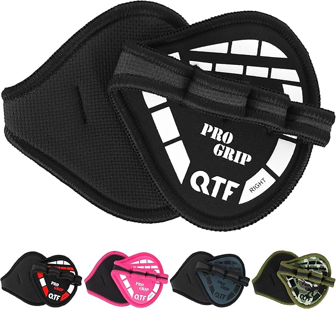 QTF Gym Grips Pads - Neoprene Gloves Gym Palm Protector Weight Lifting Grips Replacement of Workout Gloves Men and Women - Lifting Grip Pads for Weightlifting, Calisthenics & Pull Ups.