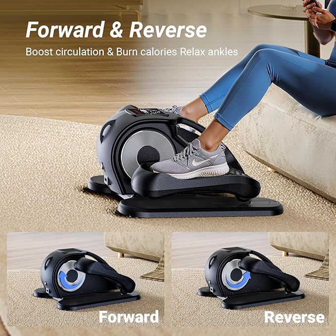 UTRYUP Under Desk Elliptical Machine, Electric Elliptical Machine While Sitting for Seniors with Remote Control, 12-Speed Adjustable & Quiet Operation, Compact Pedal Exerciser for Home or Office Use