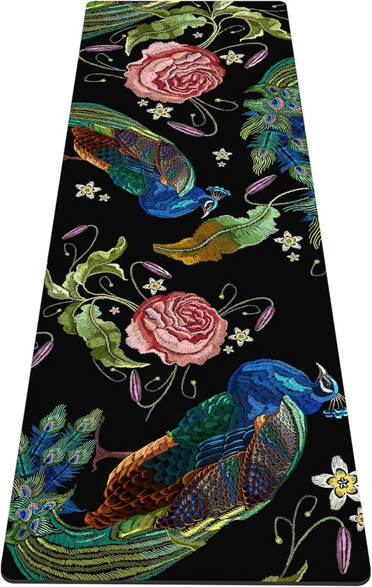 nuveti Yoga Mat Print Extra Thick TPE Non Slip Fitness Exercise Mat with Carrying Bag,72"x24" Extra Thick 6MM Exercise & Workout Mat for Yoga, Pilates Fitness and Floor Exercises