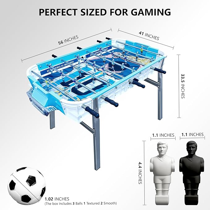Outdoor Foosball Table Adult Size - Game Tables for Adults with Balls & Players - Soccer Table Game for Indoor Use - Weatherproof Perfect for Tournaments
