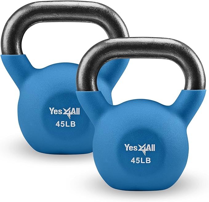 Yes4All Kettlebells 5lbs-65lbs & Kettlebell Sets Adjustable Weights, Kettlebell for Weight Training, Home Workout Equipment with Secure Grip for High Rep, Exercise Equipment