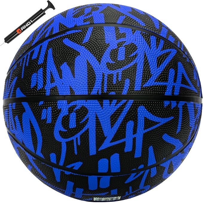 AND1 Fantom Graffiti Rubber Basketball - Streetball for Indoor and Outdoor Use, Deep Channel Construction and Durability