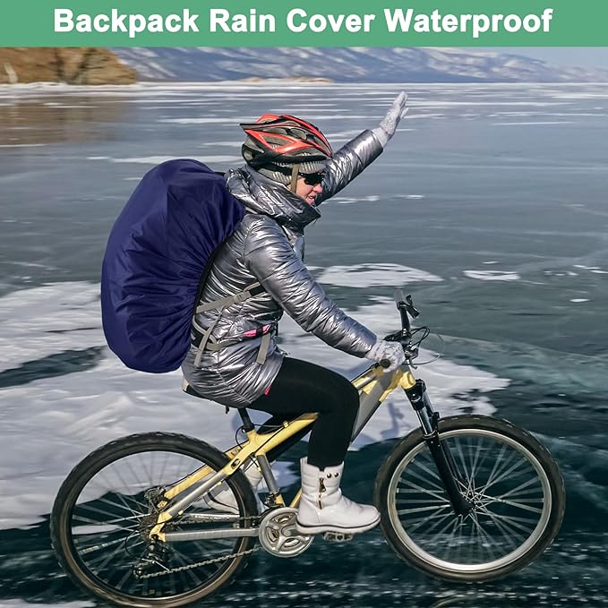 Waterproof Backpack Rain Cover Waterproof Backpack Cover, Bag Rain Cover with A Vertical Reflective Strap for Hiking/Biking/Camping/Outdoor Traveling