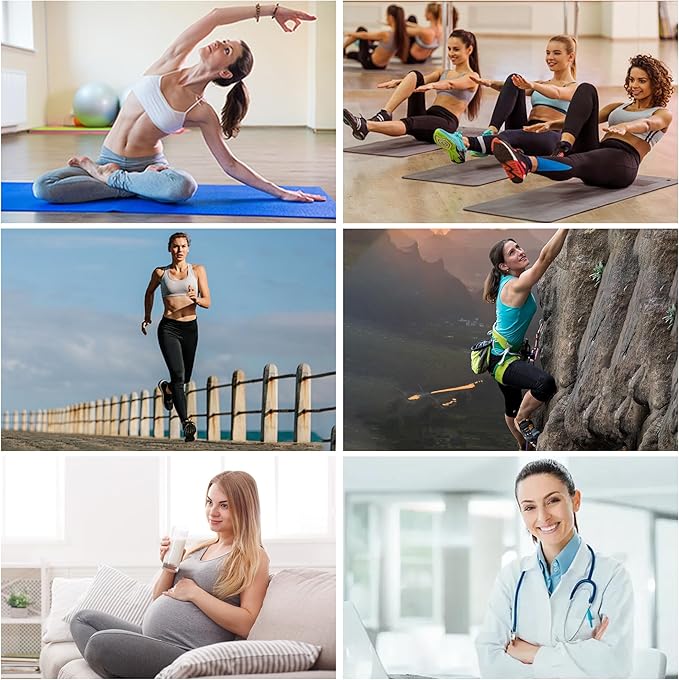 BONANGEL Pilates Socks with Grips for Women, 3 Pairs Womens Grippy Yoga Ballet Barre Hospital Gym Athletic Socks