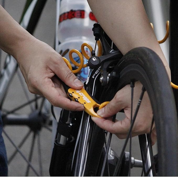 Bike Lock Cable, Q5-COCON 6ft Gray, 3-Digit Resettable Combination Cable Lock, Compact Design, Easy to Carry, Bicycle Lock Cable
