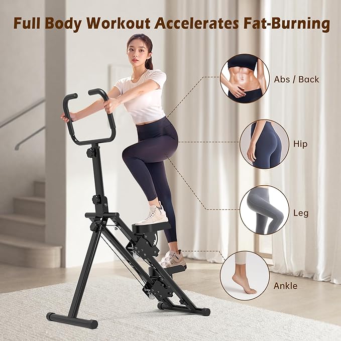 Leikefitness Stair Stepper for Home Gym,Vertical Climber Machine for Full-Body Workout,Foldable Cardio Stepper with Adjustable Handle and Treads for Women & Men