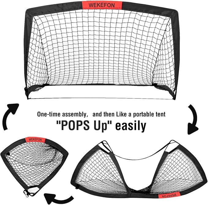 Soccer Goal with Carry Bag, 10/9MM Strengthen Pole, Arched Design, Kids Soccer Goals for Backyard Set 5x 3.1/3.6x2.7/2.9x2.4ft Portable Pop Up Soccer Nets for Toddler, Adults, Youth Games, Play, Gifts