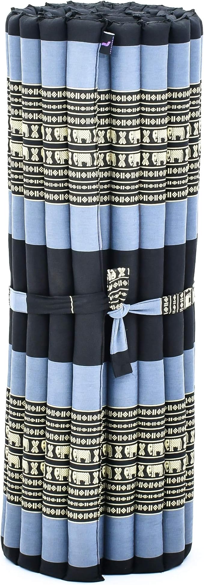 Leewadee - Foldable Floor Mattress - Japanese Roll Up Futon -Trifold Tatami Mat- Guest Floor Bed - Camping Mattress - Thai Massage Mat, Kapok Filled, 75 x 39 inches, Blue