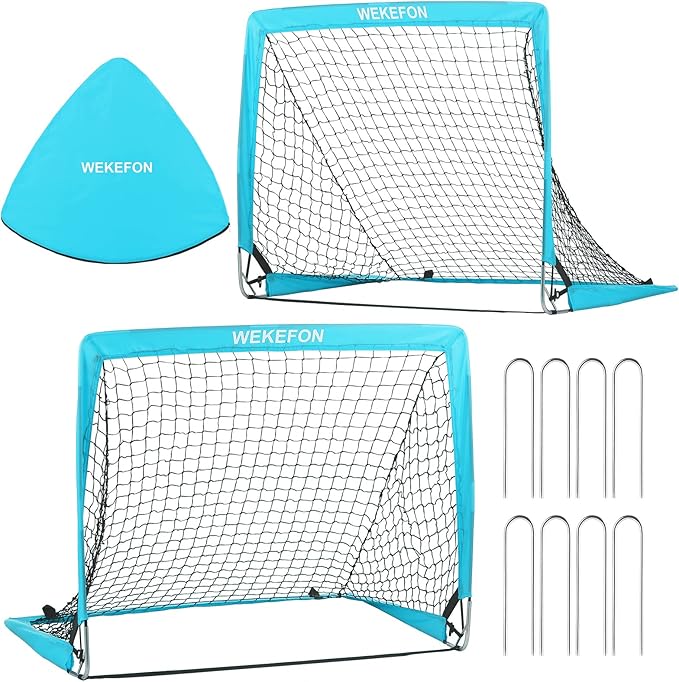 Soccer Goal with Carry Bag, 10/9MM Strengthen Pole, Arched Design, Kids Soccer Goals for Backyard Set 5x 3.1/3.6x2.7/2.9x2.4ft Portable Pop Up Soccer Nets for Toddler, Adults, Youth Games, Play, Gifts