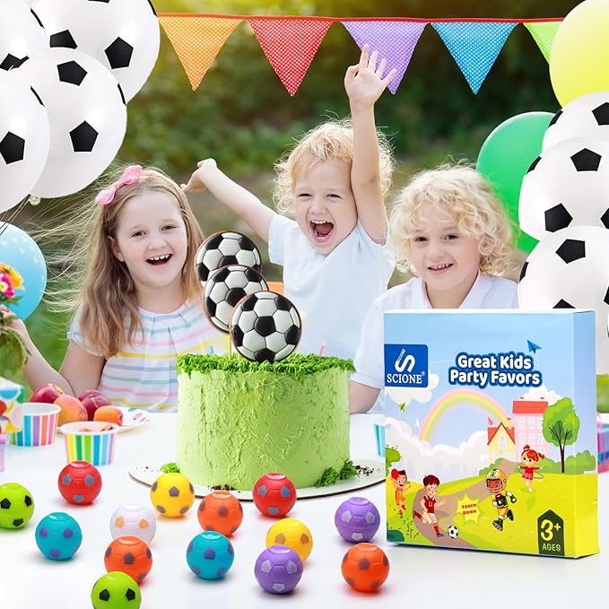 SCIONE 36 PCS Mini Fidget Spinners Soccer Ball Toys for Kids, Soccer Party Favors Goodie Bag Stuffers, Rotatable Soccer Finger Stress Balls for Classroom Prizes