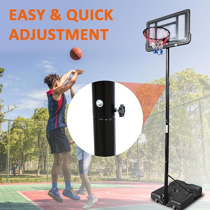 Basketball Hoop Outdoor Adjustable, Portable Basketball Hoop Goal System in Backyard/Driveway/Indoor