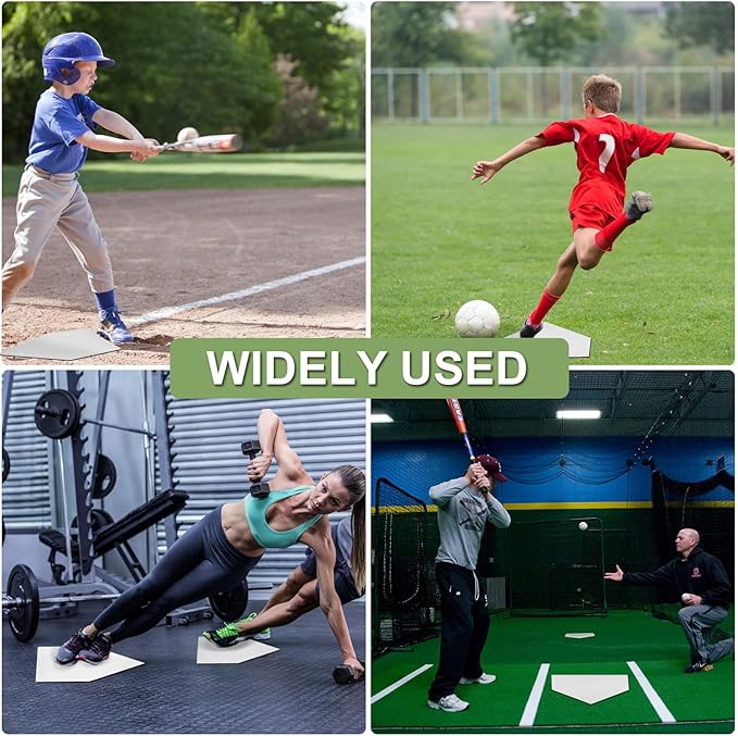 Mototo 2/3/4/6/8PCS White Baseball Home Plate Rubber Throw Down Baseball Bases 16 inch Softball Home Plate Kickball Bases for Kickball Practice Pitching Hitting Training Equipment