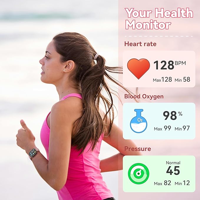 Smart Watches for Women (Answer/Make Calls), 1.85" HD Screen IP68 Waterproof, Fitness Tracker for iPhone Android Phones, Heart Rate Sleep SpO2(Blood Oxgen) Monitor 100+ Sports, 2 Straps