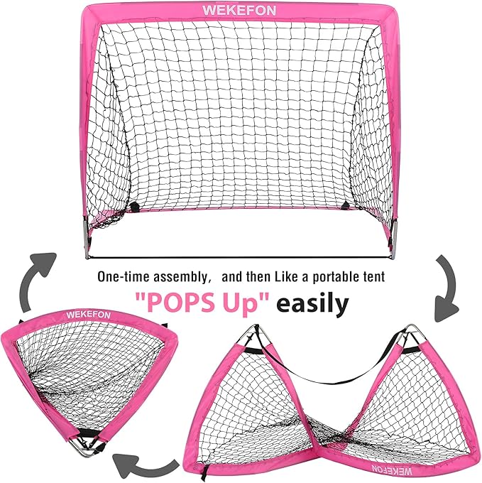Soccer Goal with Carry Bag, 10/9MM Strengthen Pole, Arched Design, Kids Soccer Goals for Backyard Set 5x 3.1/3.6x2.7/2.9x2.4ft Portable Pop Up Soccer Nets for Toddler, Adults, Youth Games, Play, Gifts