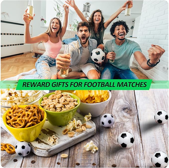 60 Pcs Mini Soccer Stress Balls Soccer Party Favor 2.5'' Inch Mini Foam Sports Ball Squeeze Ball Kids Adults Anxiety Stress Relief for School Carnival Reward Party Bag Gift Fillers
