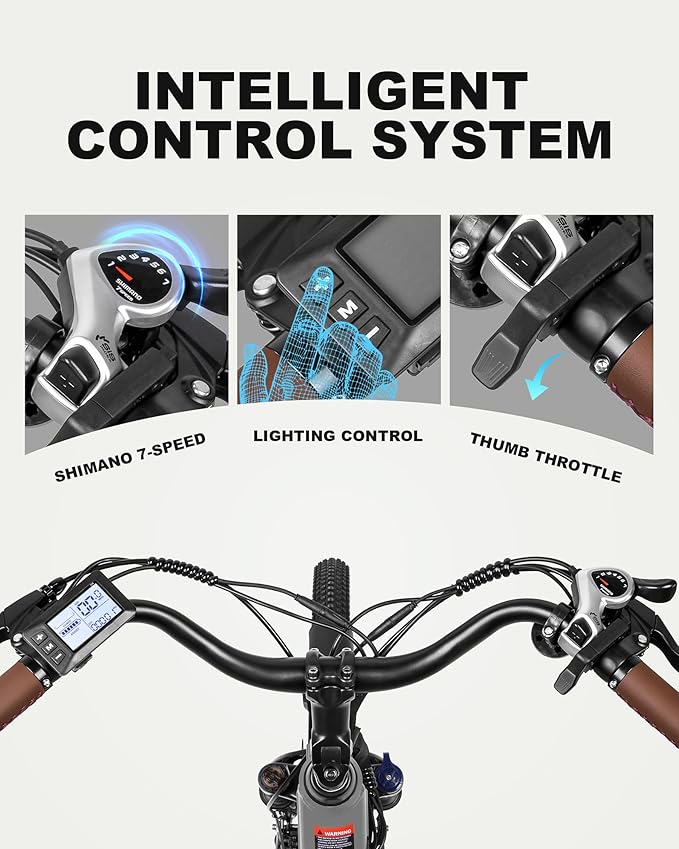 Cores Electric Bike for Adults, 26" Electric Commuter Bike with 1200W Peak Motor, 28MPH 70 Miles Max, 48V 576Wh Removable Battery, 7-Speed City Cruiser Mountain E Bike for Commuting