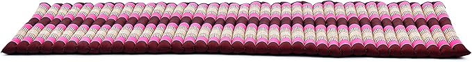 Leewadee - Foldable Floor Mattress - Japanese Roll Up Futon -Trifold Tatami Mat- Guest Floor Bed - Camping Mattress - Thai Massage Mat, Kapok Filled, 75 x 28 inches, Auburn Pink