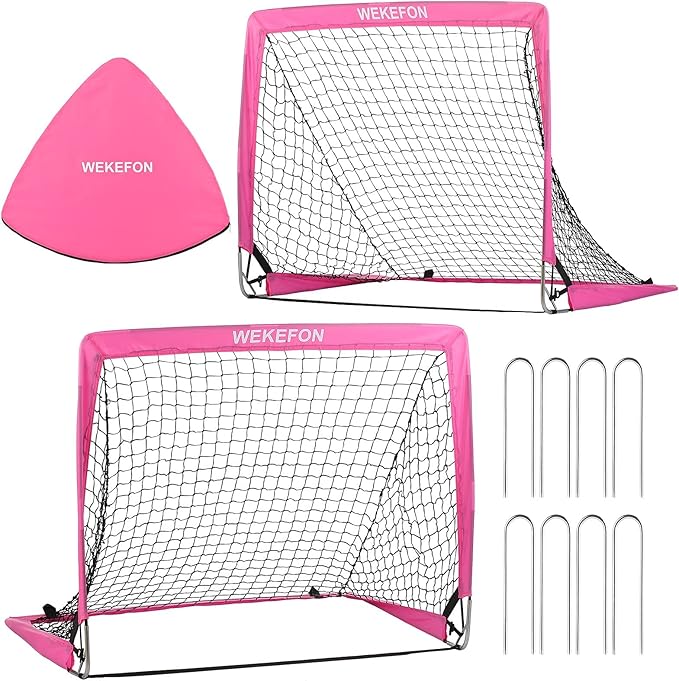 Soccer Goal with Carry Bag, 10/9MM Strengthen Pole, Arched Design, Kids Soccer Goals for Backyard Set 5x 3.1/3.6x2.7/2.9x2.4ft Portable Pop Up Soccer Nets for Toddler, Adults, Youth Games, Play, Gifts