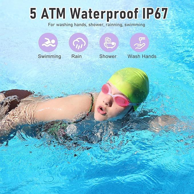 Fitness Tracker with Step Counter/Calories/Stopwatch, Activity Tracker, Health Tracker with Heart Rate Monitor, Sleep Tracker,1.47 Touch Color Screen, Pedometer Watch for Women Men