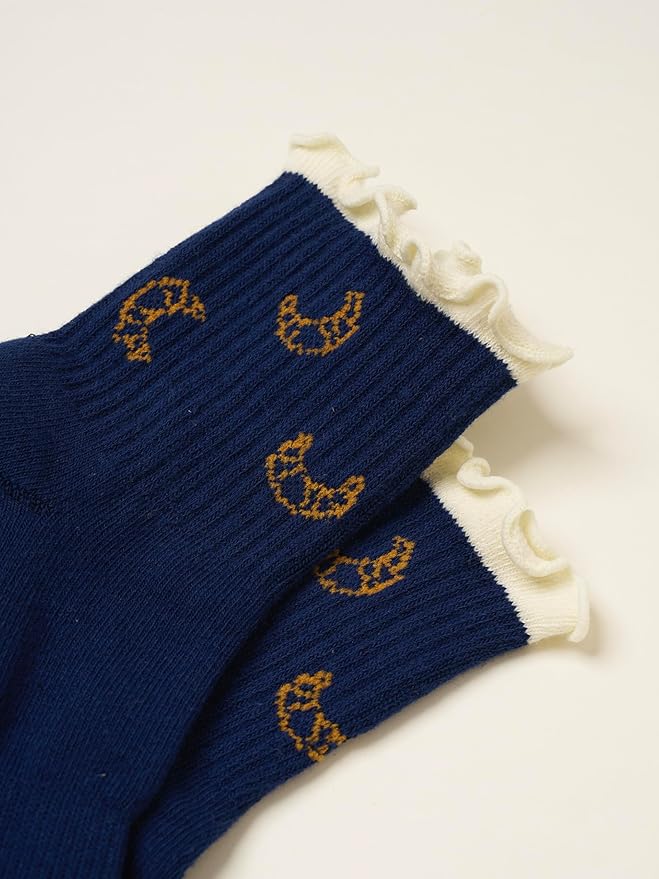 Crew Half Calf Grip Socks, Cutest Fruits Pilates Socks, Ruffle socks, Non-Slip, Barre Yoga Fitness