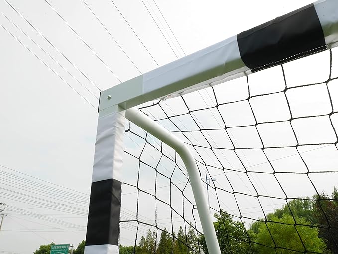 Vallerta® Signature Series Steel Frame Soccer Goal with Checkered Goal Frame Posts for Youth Practice and Training.