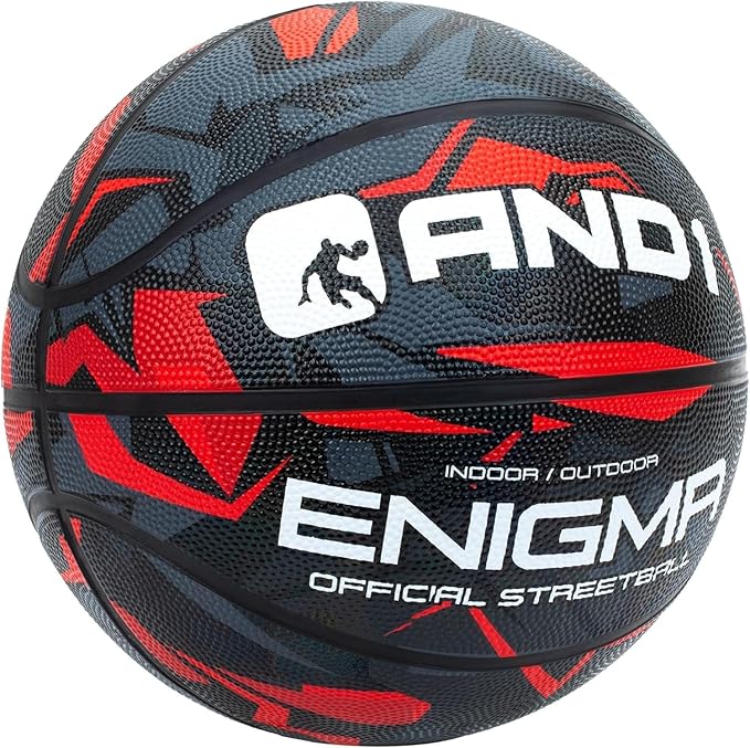 AND1 Enigma Basketball - Streetball for Indoor and Outdoor Use, Deep Channel Construction and Durability