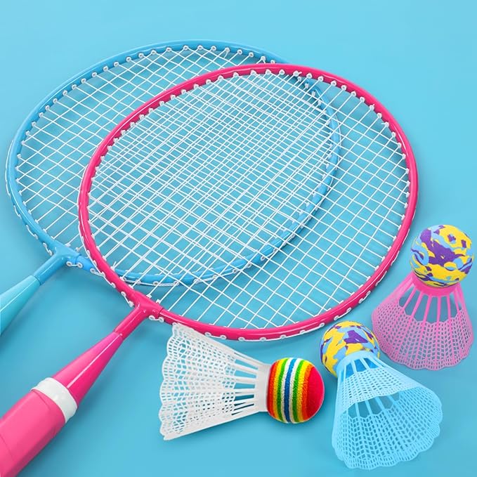 KH Badminton Rackets Set of 2 4 6 for Adults Kids,Beach Lawn Backyard Game Outdoor Sports,Racquets,Shuttlecocks & Carry Bag Included