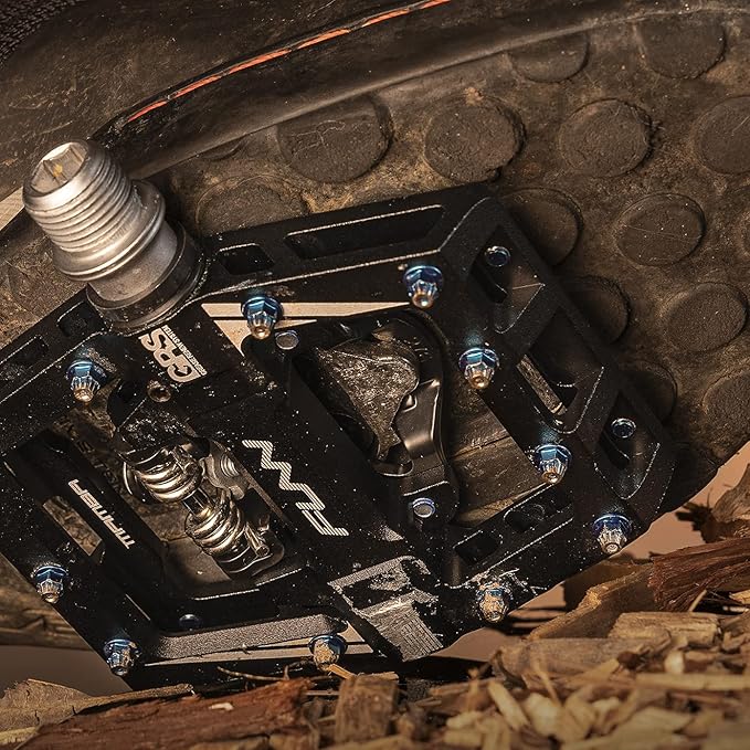 Funn Mamba S MTB Clipless Pedals, Single Sided Clip Mountain Bike Pedals, Compatible with SPD Cleats, 9/16-Inch CrMo Axle Bicycle Pedals for MTB/BMX/Gravel Cycling